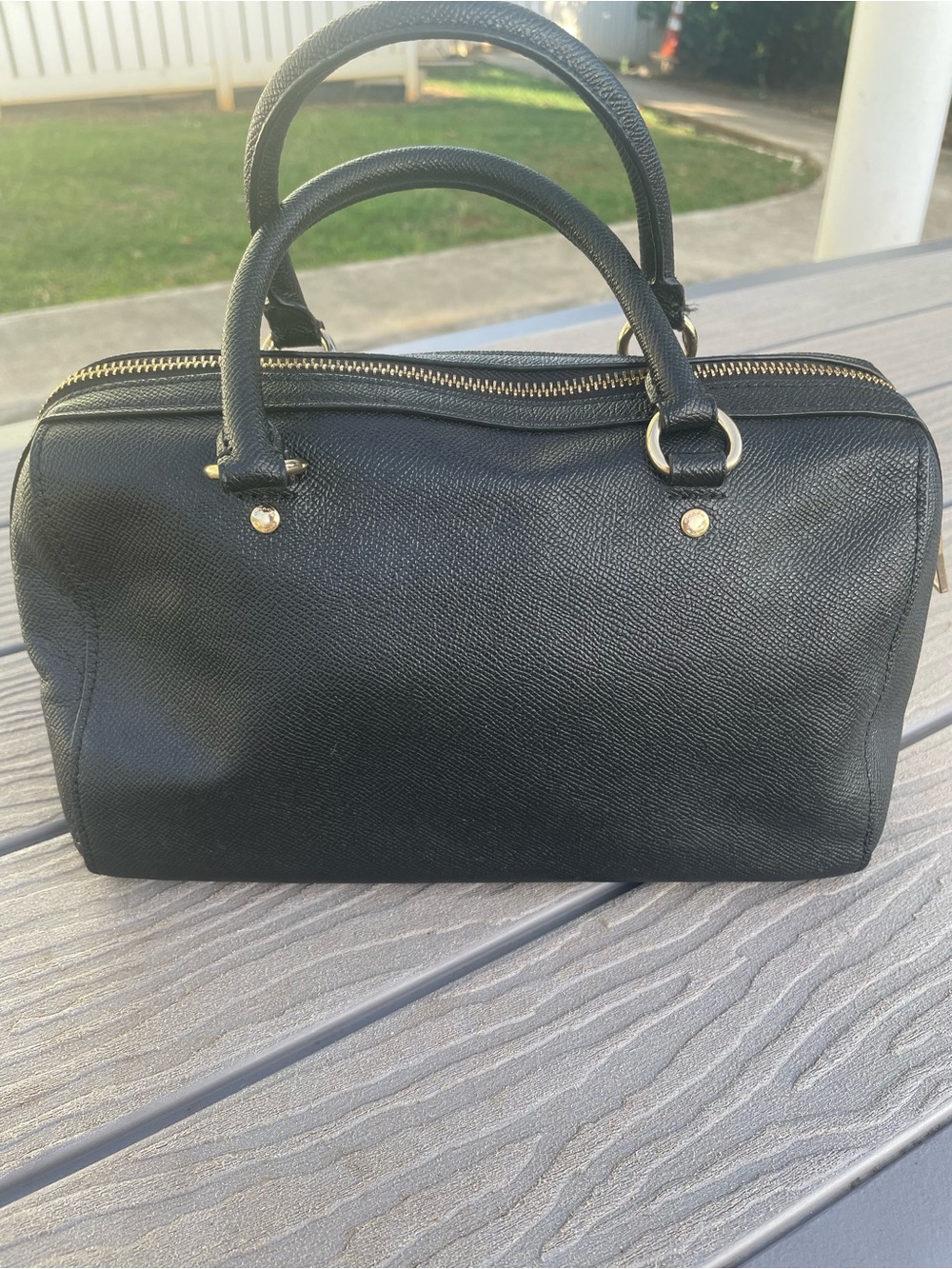 Coach Medium Black Leather Rowen with Gold Hardware - Picture 3 of 7